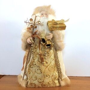 Elegant Gold and Cream 12” Santa Figurine